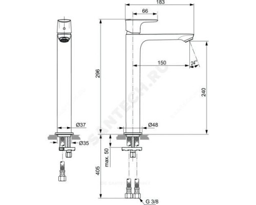 Смеситель для умывальника одноручный CONNECT AIR Ideal Standard A7027AA