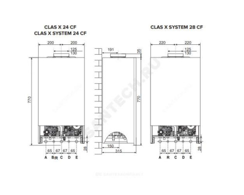 Котел настенный газовый 26.5 кВт одноконтурный CLAS X SYSTEM 28 CF NG Ariston 3300868