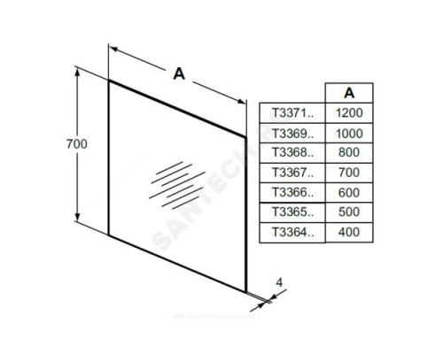 Зеркало без рамы MIRROR&LIGHT Ideal Standard T3366BH