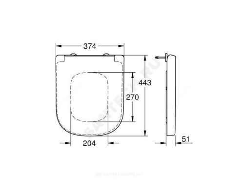 Сиденье для унитаза дюропластдюропласт микролифт Euro Ceramic Grohe 39330001