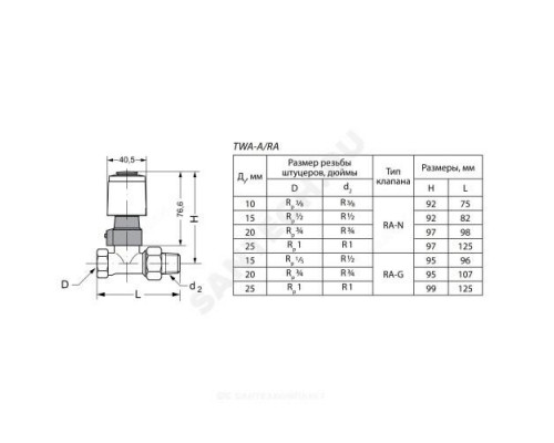 Привод термоэлектрический TWA-A НЗ 24В Danfoss 088H3110