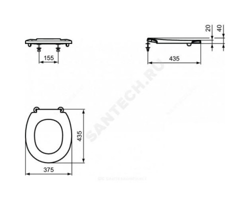 Сиденье для унитаза без крышки белое CONTOUR 21 Ideal Standard S405901