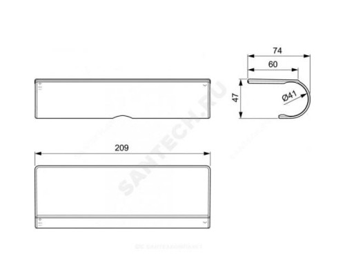 Полочка для смесителя CERATHERM T100/T50/T25 209х60мм Ideal Standard A7215AA