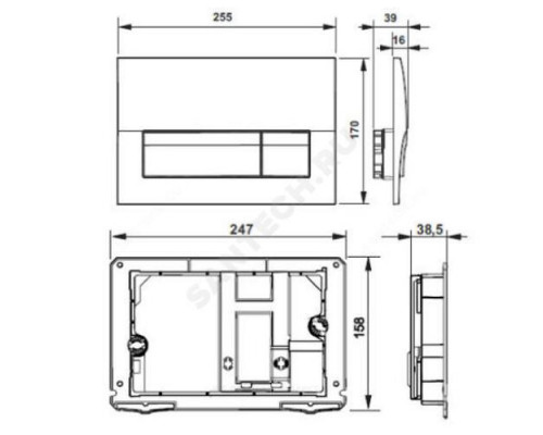 Кнопка для инсталляции пластик белая Active B01 Roca 8901170B0