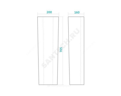 Пьедестал для умывальника Бореаль/Сенатор/Форум белый Santek 1.WH11.0.591