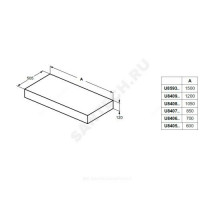 Столешница без выреза, без крепежа ADAPTO Ideal Standard U8408Fx