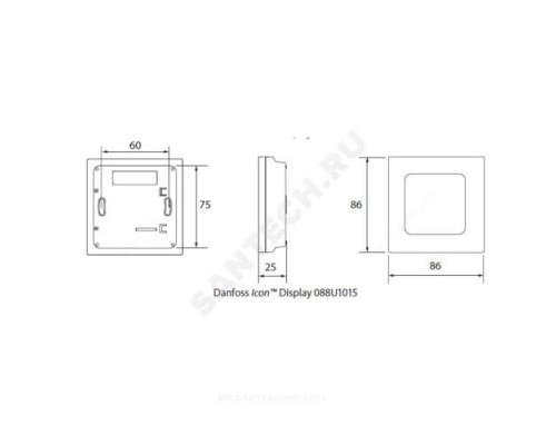 Термостат комнатный сенсорный Icon накладной Danfoss 088U1015