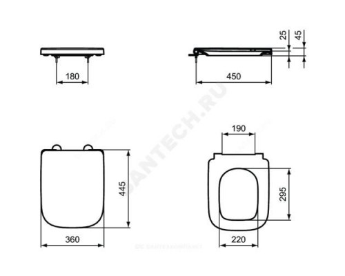 Сиденье для унитаза дюропласт микролифт I.life A Ideal Standard T453101