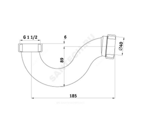Сифон для ванны трубный 1 1/2