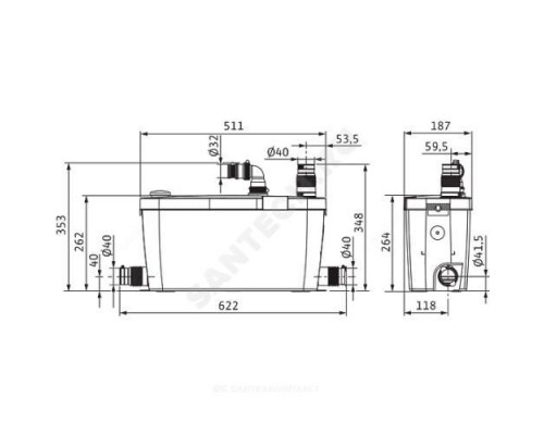 Установка канализационная HiDrainlift 3-35 Wilo 4191679