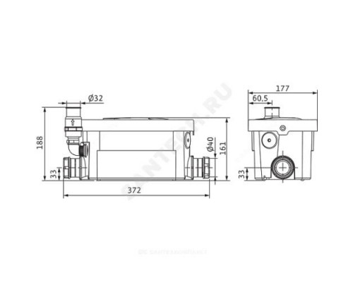 Установка канализационная HiDrainlift 3-24 Wilo 4191678