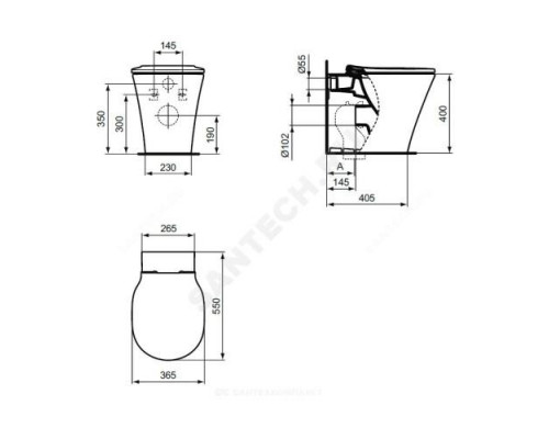 Унитаз приставной горизонт/выпуск без сиденья CONNECT AIR AquaBlade Ideal Standard E004201