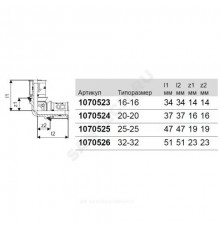 Угольник МП латунь пресс Дн 25х90гр MLC Uponor 1070525 (1014746)