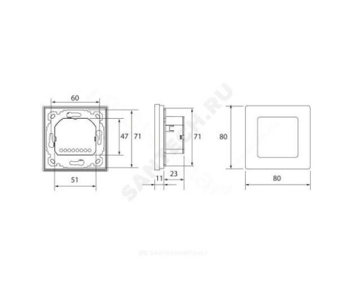 Термостат комнатный Icon встраиваемый Danfoss 088U1050