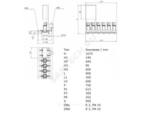 Установка повышения давления COR-3 MVIS 402 SKw-EB-R Wilo 2897556