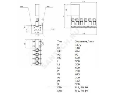 Установка повышения давления COR-3 MVIS 407/SKw-EB-R Wilo 2897561