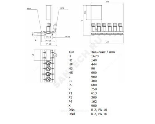 Установка повышения давления COR-3 MVIS 202/SKw-EB-R Wilo 2897529