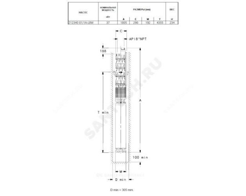 Насос скважинный Z12340 01/1A-L8W LOWARA 702460020