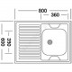 Мойка правосторонняя накладная 800х600х130мм сталь нержавеющая AISI 430 без сифона выпуск 1 1/2