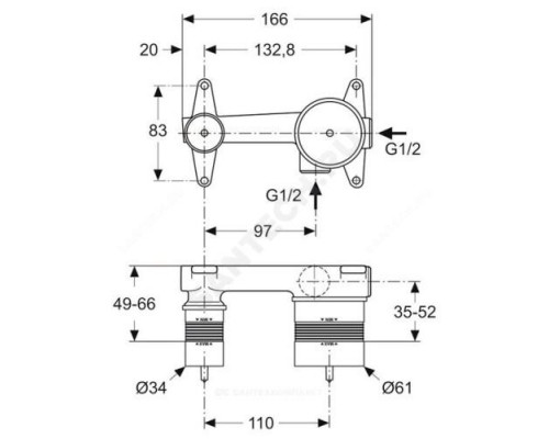 Встраиваемая часть для смесителя Ideal Standard A5948NU .