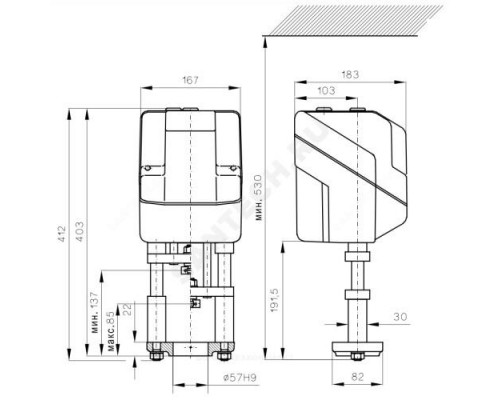 Электропривод 3-х позиц AMV 85 Danfoss 082G1451