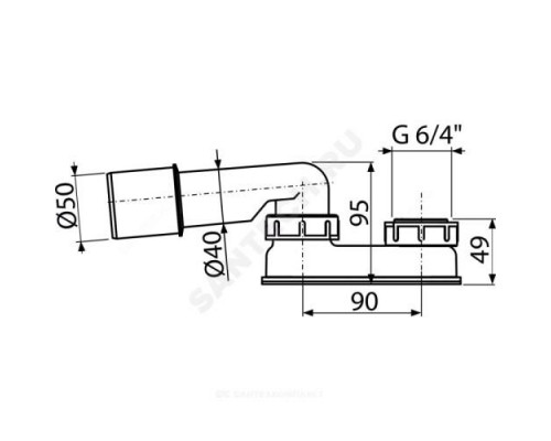 Сифон для ванны плоский с переходной трубкой 10гр. 40/50 Alca Plast A533-DN50