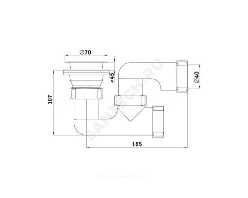 Сифон для поддона регулируемый 1 1/2''x40 выпуск с нержавеющей решёткой D=70мм АНИ Пласт E210