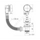 Перелив для ванны без сифона полуавтоматический (тросик) 1 1/2