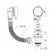 Перелив для ванны без сифона полуавтоматический (тросик) 1 1/2