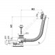 Слив-перелив для ванны плоский полуавтоматический (тросик) 1 1/2