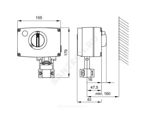 Электропривод 3-х позиц AMV 25 230В Danfoss 082G3024