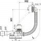 Слив-перелив для ванны плоский автоматический с переходной трубкой 10гр. 40/50 слив клапан 