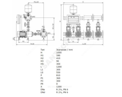 Установка повышения давления COE-4 MHI 802/CE-EB-R Wilo 2785878