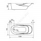 Ванна акриловая Касабланка М 150х70см без ножек Santek 1.WH50.1.530