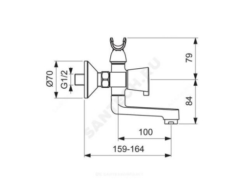 Смеситель для ванны с душем двуручный QUADRO Vidima BA344AA .