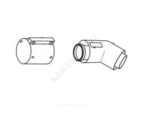 Отвод коаксиальный 80/125 мм 45 гр для котлов Рысь Protherm 20257024