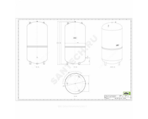 Бак расширительный мембранный S для отопления 600 л 10 бар Reflex 8219200