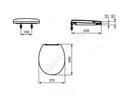 Сиденье для унитаза белое CONTOUR 21 Ideal Standard S405801