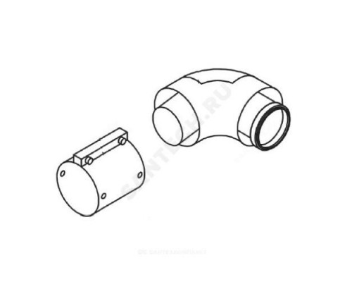 Отвод коаксиальный 80/125 мм 90 гр для котлов Рысь Protherm 20257023