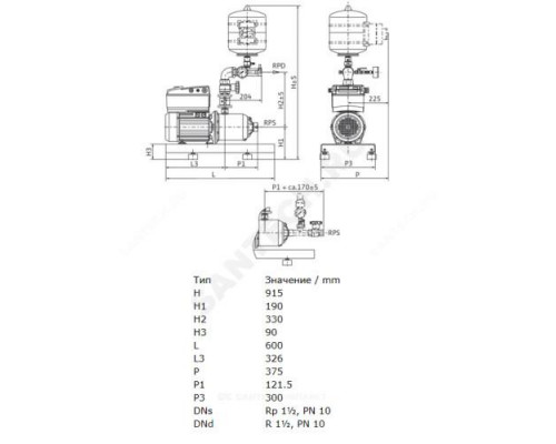 Установка повышения давления COR-1 MHIE 803-2G GE-R Wilo 2789086