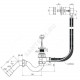 Слив-перелив для ванны трубный полуавтоматический (тросик) 1 1/2