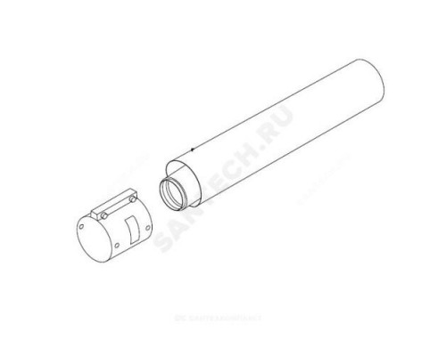 Удлинитель коаксиальный 80/125 мм l=500 мм для котлов Рысь Protherm 20257019