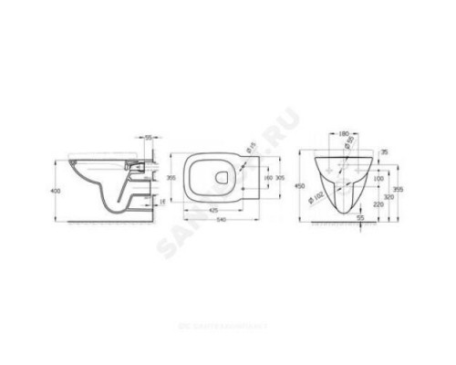 Унитаз подвесной горизонт/выпуск без сиденья белый Debba Rimless Roca 34699L00Y