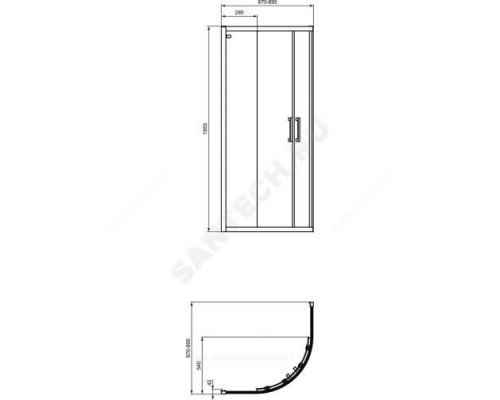 Ограждение душевое CONNECT 2 Corner Quadrant 900х900 мм Ideal Standard K9251V3 .