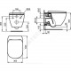 Комплект 4 в 1 унитаз подвесной + инсталляция + кнопка смыва + сиденье дюропласт микролифт TESI Rimless Ideal Standard PR386801