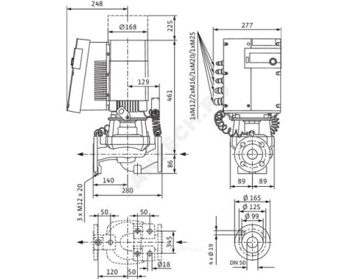 Насос ин-лайн с сухим ротором STRATOS GIGA 50/1-50/4,5-R1 PN16 3х400В/50 Гц Wilo 2170175