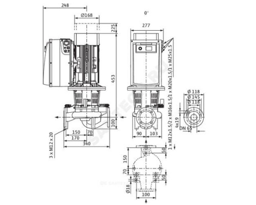 Насос ин-лайн с сухим ротором STRATOS GIGA 65/1-21/2,3-R1 PN16 3х400В/50 Гц Wilo 2170182