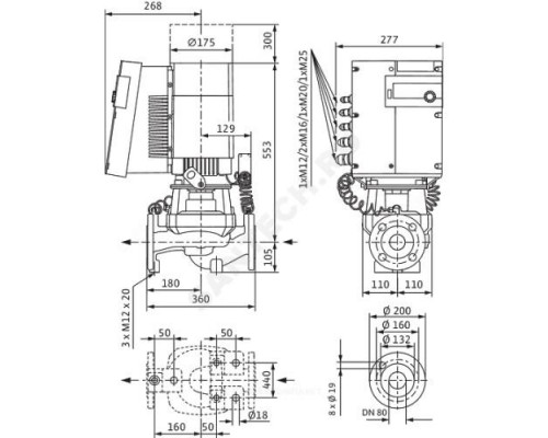 Насос ин-лайн с сухим ротором STRATOS GIGA 80/1-32/3,8-R1 PN16 3х400В/50 Гц Wilo 2170189