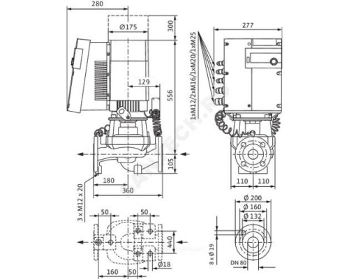 Насос ин-лайн с сухим ротором STRATOS GIGA 80/1-37/5,0-R1 PN16 3х400В/50 Гц Wilo 2170188