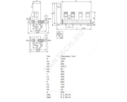 Установка повышения давления SiBoost Smart 2 HELIX VE 1602 Wilo 2799720